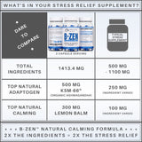 B-Zen™ Premium Stress Relief Relief Supplement | 100% All Natural Calming Formula | Adrenal Support + Cortisol Manager | Ashwagandha (KSM-66®), Lemon Balm, GABA, L-Theanine & Rhodiola Rosea - Cognito Naturals